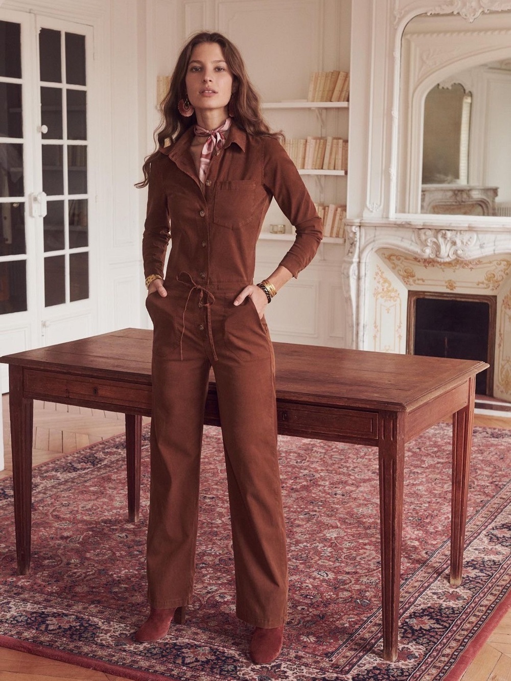 Sezane Ben Brown Jumpsuit